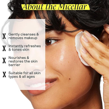 Untoxicated Micellar Water - Gentle Makeup Remover, No Rinse Cleanser & Toner for Sensitive Skin - No Common Irritants - Free from Alcohol, Oil, & Fragrance - 7 Ounce