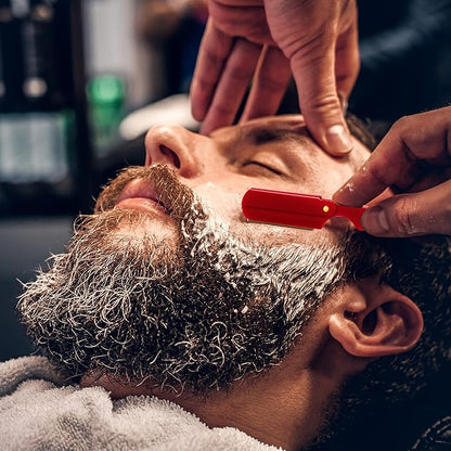 Utopia Care Professional Straight Razor for Men, Barber Straight Edge Razor Safety with 100 Pack Blades, Red
