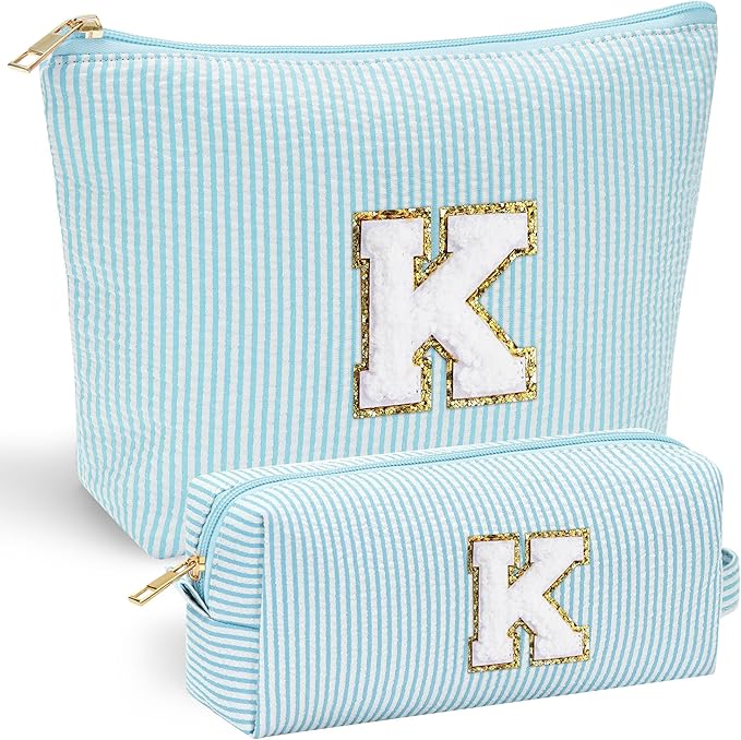 YOOLIFE Teen Girl Gifts Trendy Stuff | Cute Makeup Bag for Girls - Cosmetic Bags for Women | Initial Make Up Bag | Personalized Gifts for Women Friends | Skin Care Bag | Christmas Gifts for Girls K