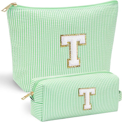 YOOLIFE Initial Makeup Bag for Girls - Skin Care for Teens 10-12 | Christmas & Birthday Gifts for Girls 3-13 | Trendy Stuff