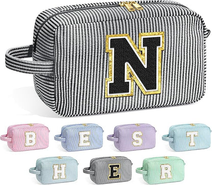 YOOLIFE Gifts for Grandma - Personalized Birthday Gifts for Grandma, Initial Makeup Bag, Monogram Make Up Bag for Women N