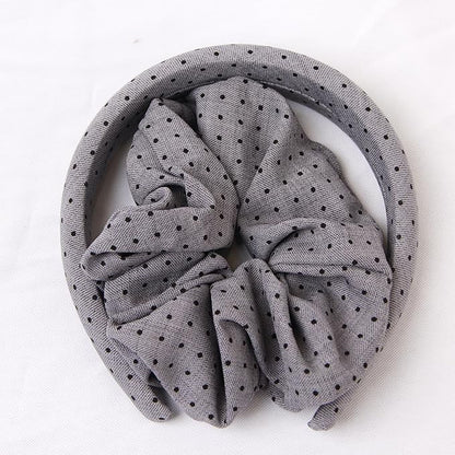 Headband and Scrunchie Set for Women 2Pack Hair Ties for Girls Elastics Bands Ponytail Holder Hair Accessories Grey Dot