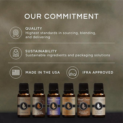 Eternal Essence Oils American Vintage Set of 6 Premium Fragrance Oils - Sandalwood Vanilla, Frankincense & Rain, Cardamom Cedar Blossom, Aspen Grass, Warm Rustic Woods, and Barbershop 1920-10ML
