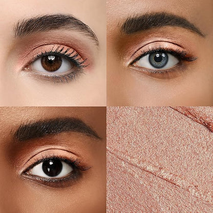 Longwear Cream Eye Shadow Sticks(72 Grapefruit Shimmer),Smudge-Proof, Waterproof Eyeshadow,Silky Formula Glitter With Makeup Brush,Orange Eyeshadow Stick