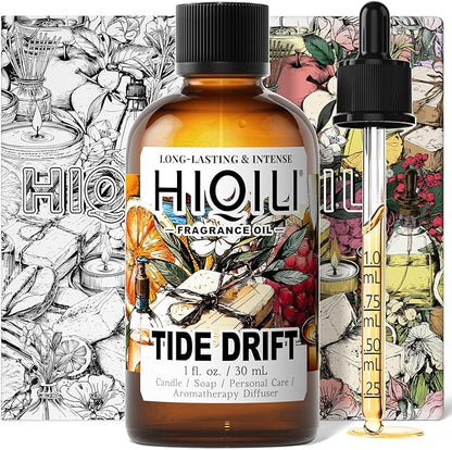 HIQILI Tide Drift Fragrance Oil, Ocean & Jasmine Scents, Making Candle, Room Spray, Essential Oil Diffuser, DIY Body Butter & Hair Perfume - 1 Fl Oz