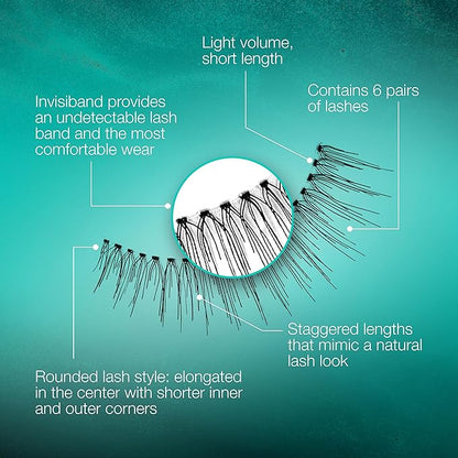 Ardell False Eyelashes, Natural Lashes 110 - Lightweight Reusable Strip Lashes, Eye-Lifting Effect, 5 Pairs + Bonus Pair