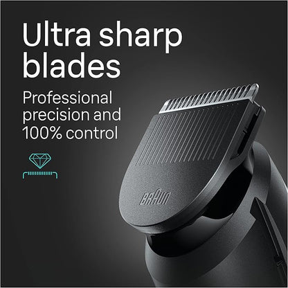 Braun All-in-One Style Kit Series 5 5471, 8-in-1 Trimmer for Men with Beard Trimmer, Body Trimmer for Manscaping, Hair Clippers & More, Ultra-Sharp Blade, 40 Length Settings, Waterproof