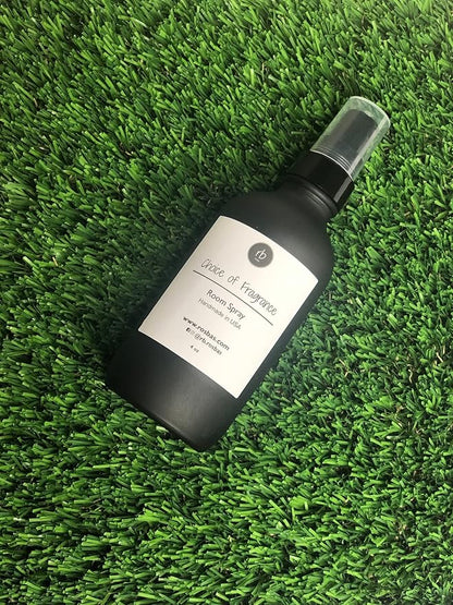 Rosbas Room Spray, Pomegranate Cider Scented, Matte Black Glass Bottle, 4 oz, Drawstring Cotton Bag, Long Lasting Scented Air Freshener, Non-Aerosol, Handmade in USA