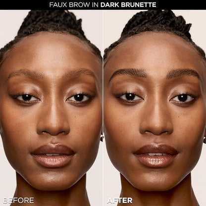L'Oreal Paris Faux Brow, Hair-Like, Filling Eyebrow Pen with Double-Brush Tip, Fast & Precise Eyebrow Makeup, Brunette, 0.04 Fl Oz