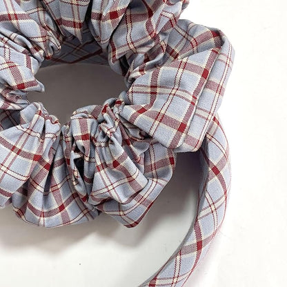 Headband and Scrunchie Set for Women 2Pack Hair Ties for Girls Elastics Bands Ponytail Holder Hair Accessories Red Lattice