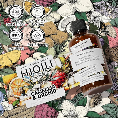 HIQILI Camellia and Orchid Fragrance Oil for Candle, Soap and Perfume Making, Add to Shampoo & Body Lotion, Floral Scents- 1 Fl Oz
