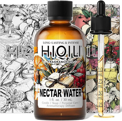HIQILI Nectar Water Fragrance Oil for Diffuser, Jasmine & Osmanthus Scents, Candle, Soap, Perfume Making, White Floral Long Lasting Aroma - 1 Fl Oz