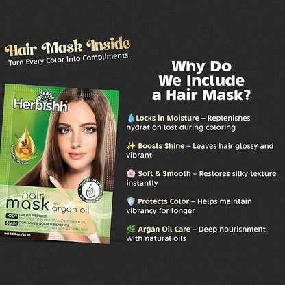 Herbishh Hair Color Shampoo - Magic Dye for Gray Hair, Lasting Color in Minutes - 500 Ml, 3-In-1, Ammonia-Free (Dark Brown)