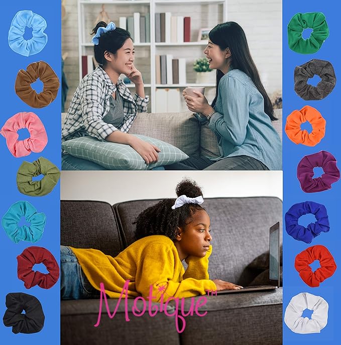 Large Solid Scrunchie - Set of 6 - Dark Heather Grey