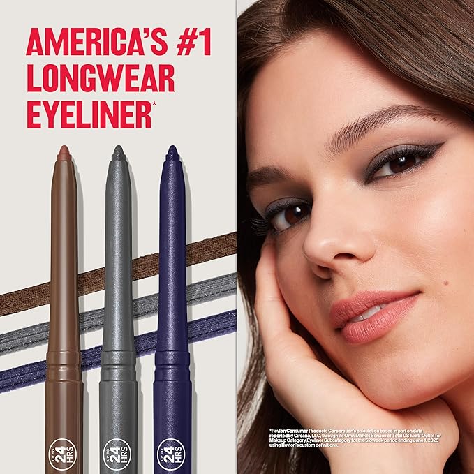 REVLON ColorStay Pencil Waterproof Eyeliner, Smudge-Proof, Eye Makeup with Built-In Sharpener, Stocking Stuffer for Women, 215 White, 0.01 oz