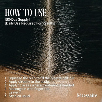 Nécessaire Rosemary Serum | For Denser, Fuller, Healthier Looking Hair Women & Men | 70% Rosemary Water, Oil, Extract + 5% Capixyl™| Good For Hair Thinning | Quick-Dry, No Residue | Vegan | 1 fl oz