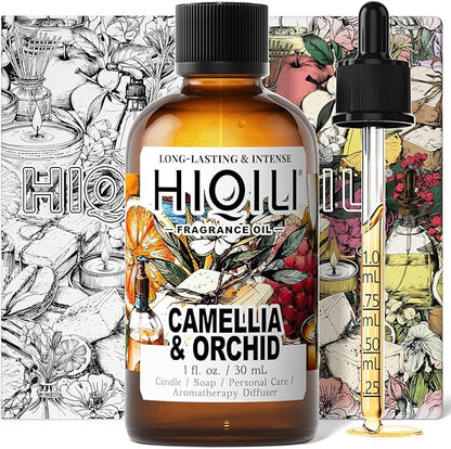 HIQILI Camellia and Orchid Fragrance Oil for Candle, Soap and Perfume Making, Add to Shampoo & Body Lotion, Floral Scents- 1 Fl Oz