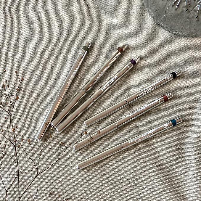 Sandstone Scandinavia Hypoallergenic Waterproof Eyeliner - Fragrance Free Metallic Eye liner - Vegan and Cruelty Free Eye Pencil - Eyeliner Pencil for Sensitive Eyes (Blue Ice)