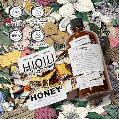 HIQILI Honey Fragrance Oil for Making Candle, Soap, Perfume, Warm Scents for Essential Oil Diffusers, Great for Home, Laundry - 5.07 Fl Oz