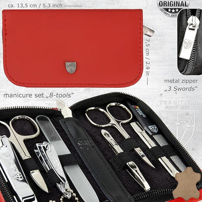 3 Swords Germany – brand quality 8 piece manicure pedicure grooming kit set