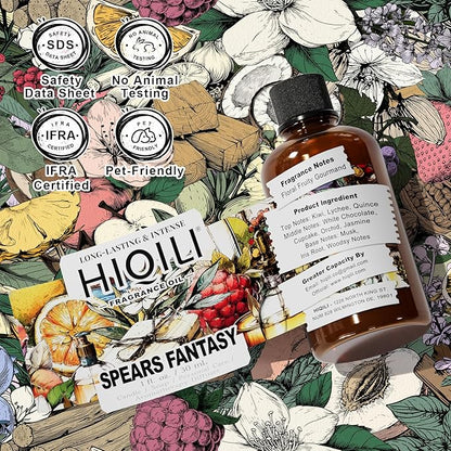HIQILI Spears Fantasy Fragrance Oil for Home Diffuser, White Chocolate‌ & Cupcake‌ Scents, DIY Soap, Candle, Perfume Making, Long Lasting - 1 Fl Oz
