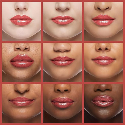 Oulac Coral Orange Lipstick for Women with Metallic 3D Shine Lightweight Hydrating Formula, High Impact Lip Color, Vegan Beauty, Full Coverage Lip Makeup, Christmas Gifts for Women, Be Happy(05)