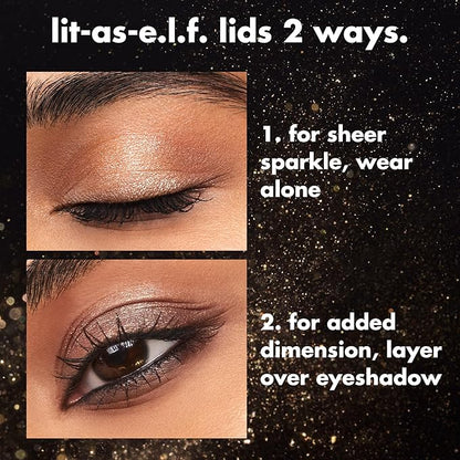 e.l.f. Fine As Fleck Glitter Eyeshadow, Long-Lasting Sheer Eye Makeup With A Shimmer Finish, Soft, Smooth Formula, Vegan & Cruelty-Free, Filthy Rich