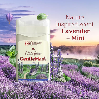 Old Spice GentleMan's Aluminum Free Dry Feel Deodorant for Men, 24/7 Lasting Freshness, Gentle on Skin with Skin Conditioners, Lavender + Mint Scent, 3.0 oz (Pack of 3)