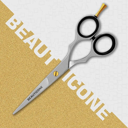 BEAUTICONE ® Hair Cutting Scissors - Professional Barber-Grade Salon Shears with Serrated & Razor Edge - Silver Premium & Extra Accs - Ultra Lightweight