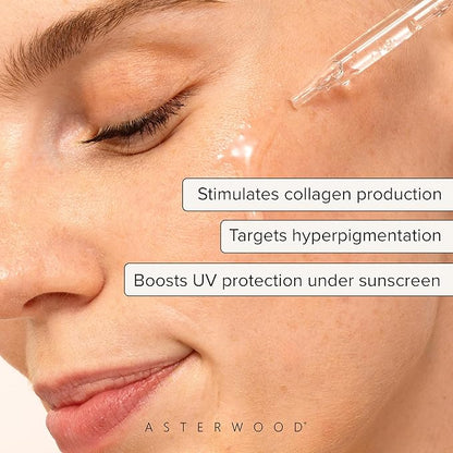 Asterwood Vitamin C Face Serum - with Hyaluronic Acid - Smoothing, Hydrating, Stimulates Collagen Production - Fragrance-Free - 8 Fl Oz