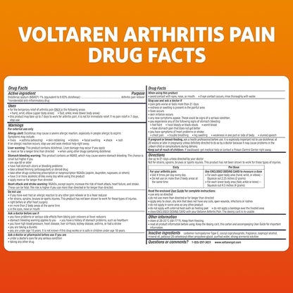 Voltaren Arthritis Pain Gel for Powerful Topical Arthritis Pain Relief with Diclofenac - NEW Easy Open Cap - 100 g x 2
