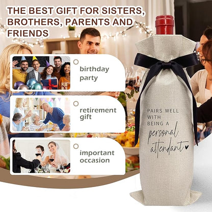 RYIGYWE Cute Bow Ribbon Engagement Gift Wine Bag - 1 PCS Bride to Be Gifts for Bridesmaids Bride and Groom Couples Her Him Will You Be My Bridesmaid for Getting Married Engagement Bridal Shower - A55