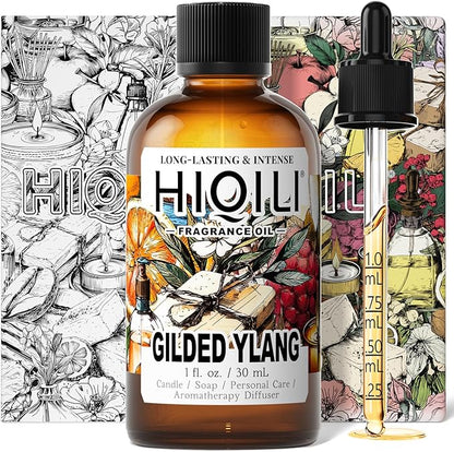 HIQILI Gilded Ylang Fragrance Oil for Making Candle, Inspired by Di's J'Adore, Car Air Freshener, Luxury Scents for DIY Women Perfume - 1 Fl Oz
