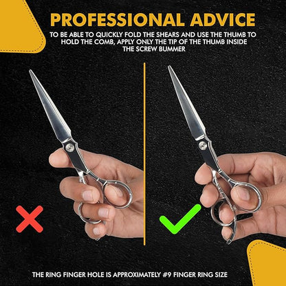 Professional Hairdressing Scissors - 6.75" Precision Hair Cutting Scissors C440 Japanese Steel, Featuring Long-lasting Sharpness and an Exquisite Design (Hair Cutting + Thinning)