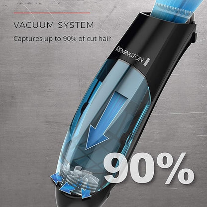 Remington Vacuum Haircut Kit, Vacuum Beard Trimmer, Hair Clippers for Men with Removable Hair Chamber and Dual Motor Power (18 Pieces) (Pack of 2)