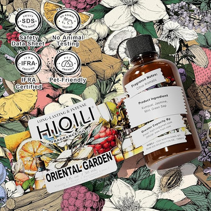 HIQILI Oriental Garden Fragrance Oil for Candle & Soap Making, Inspired by H.er-mes Le-Jrn deMonsr-Li, Luxury Hotel Scents for Essential Oil Diffuser, Aromatherapy - 1 Fl Oz