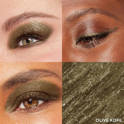 LAURA GELLER NEW YORK Kajal Longwear Kohl Eyeliner Pencil - Olive Kohl - Caffeine and Vitamin E - Smooth & Blendable Liner - Built-In Sharpener