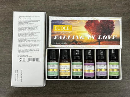 EUQEE Premium Floral Fragrance Oils Set 6PCS Fragrance Oils Set for Diffuser, DIY Candle - Honeysuckle, Lilac, Japanese Magnolia, Violet, Orange Blossom (10ml)