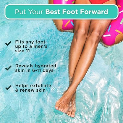 DERMORA Foot Peel Mask - 2 Pack of Regular Size Skin Exfoliating Foot Masks for Dry, Cracked Feet, Callus, Dead Skin Remover for Baby Soft Feet, Original Scent