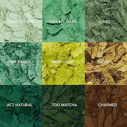 ColourPop Just My Luck Green Eyeshadow Palette - Green & Neutral Eyeshadow Palette with Matte & Metallic Finishes - High-Pigment Eye Makeup with a Long-Wearing Formula (0.3 oz)
