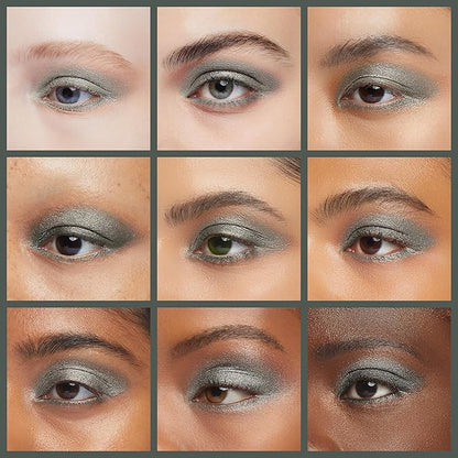 Counterfeit Shimmering Deep Forest Green Blue Grey Pressed Powder Single Vegan Eyeshadow; Talc, Paraben & Cruelty Free